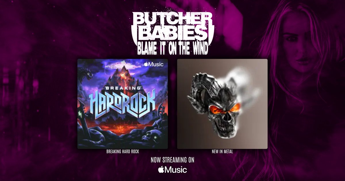 JudgeJuryMusic's tweet photo. thank you @AppleMusic &amp; @suzytothec for adding Blame It On The Wind 🤘🔥 @ButcherBabies @HeidiTheButcher https://t.co/u2oF8lIErr