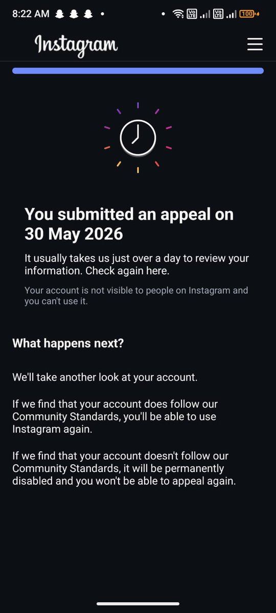 DeepakMarMat214's tweet photo. Hey @Instagram @Meta, my friend's account (dushyant_barwad) was wrongfully disabled today (30 May 2026). An appeal was submitted, but within 3 hours, a generic automated bot rejected it citing 'Account Integrity' issues, declaring it permanently disabled. https://t.co/mfW2xE6Xvf