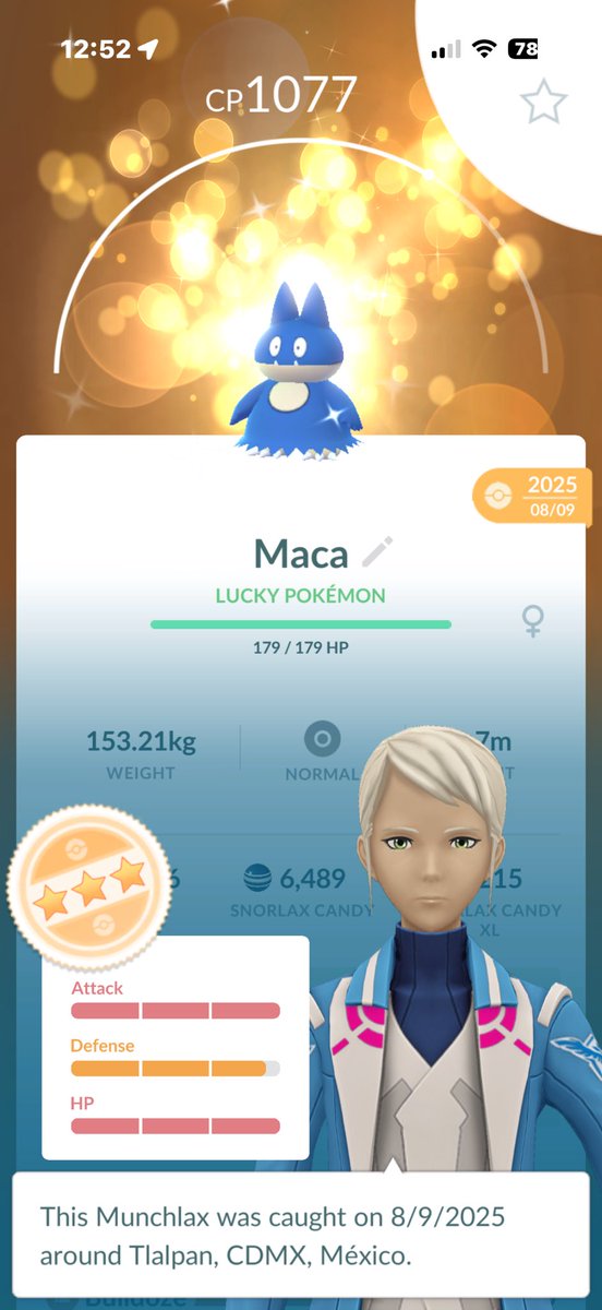 MACATOMICA's tweet photo. In my search for the Snorlax shundo, I made a remote trade with @rocasogui and she give me this, almost 🫂 https://t.co/SF5DSXvcVc