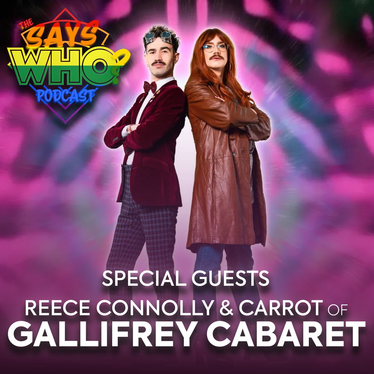 TheSaysWHOPod's tweet photo. ✨GUEST ANNOUNCEMENT✨

We are joined by the fabulous Reece Connolly and Carrot talking all things WHO and @gallycab ✨

Comment your questions for them below!👇🏻 https://t.co/QipW3mnhHX