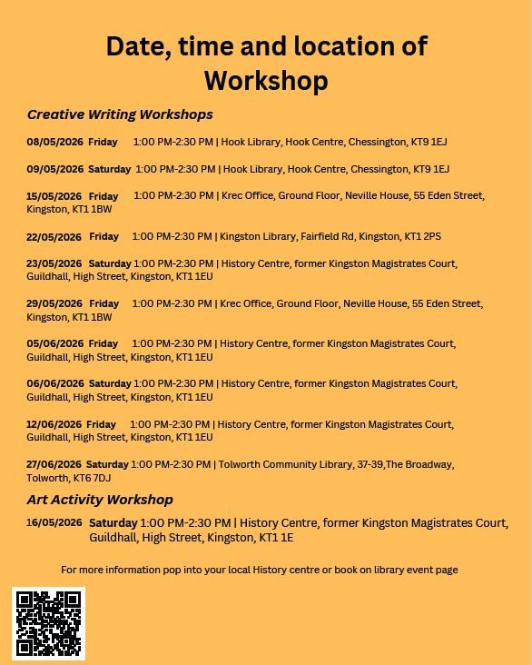 RBKheritage's tweet photo. FREE Creative Workshops!! A snapshot taken during our free art workshop with artist Jaixia Blue as part of KREC's Decolonising Kingston project. 

Come and join us at our next creative writing workshops.
Walk-ins are welcome or BOOK a free place via our Library events page! https://t.co/nSjfVCPrBC