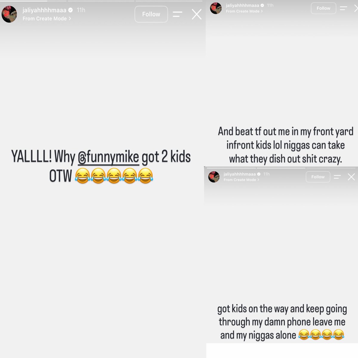 FearedBuck's tweet photo. FunnyMike’s baby mama and longtime girlfriend accuses him of having two children with another woman and alleges that he physically assaulted her in front of their kids. https://t.co/2nfU3VqmnK