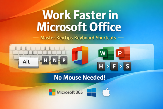 OfficeWatch's tweet photo. The Microsoft Office shortcut almost nobody talks about: 
tap Alt, see the letters, press them in order. Done. 
No mouse, no memorisation.
#MSOffice for #Windows or #Mac
https://t.co/Vj1TgNG81A https://t.co/o0713m3BWh