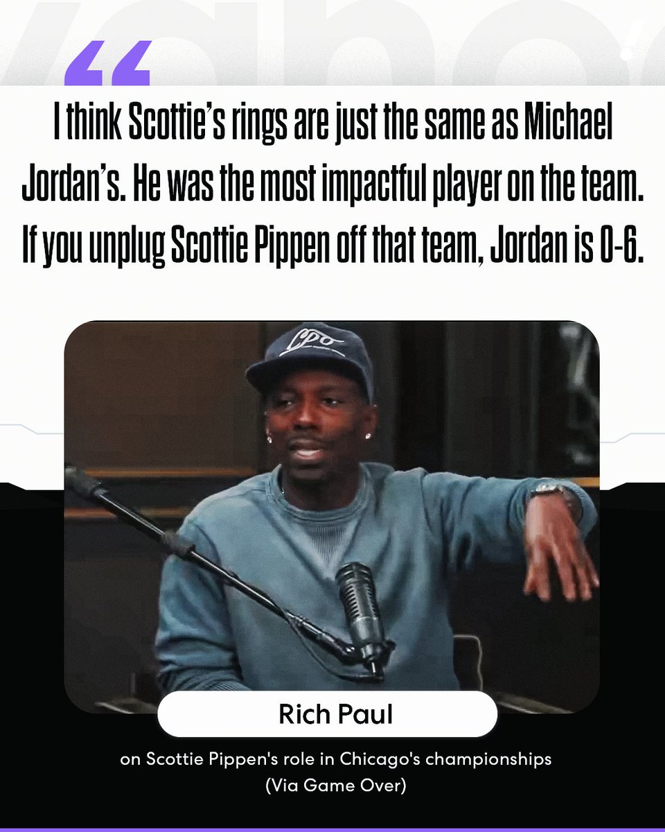 YahooSports's tweet photo. Rich Paul had an interesting take on Michael Jordan's Bulls dynasty 👀 https://t.co/Emsw8dNb57