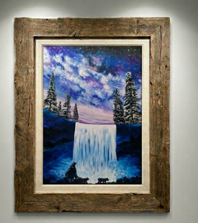 CrystalmbArt's tweet photo. Stepping into a quiet, infinite winter. 🌲✨

"Beneath Infinite Winter" is a 36x40" original acrylic painting that captures a sense of quiet wonder and endurance under a luminous night sky. Love how this custom rustic wooden frame anchors the depth of the snow-covered forest.

Available original & full portfolio details: 🔗 https://t.co/jOm60OgVex
#ArtShare #WinterArt #FineArt #LandscapePainting #AcrylicPainting #ArtistsOnX