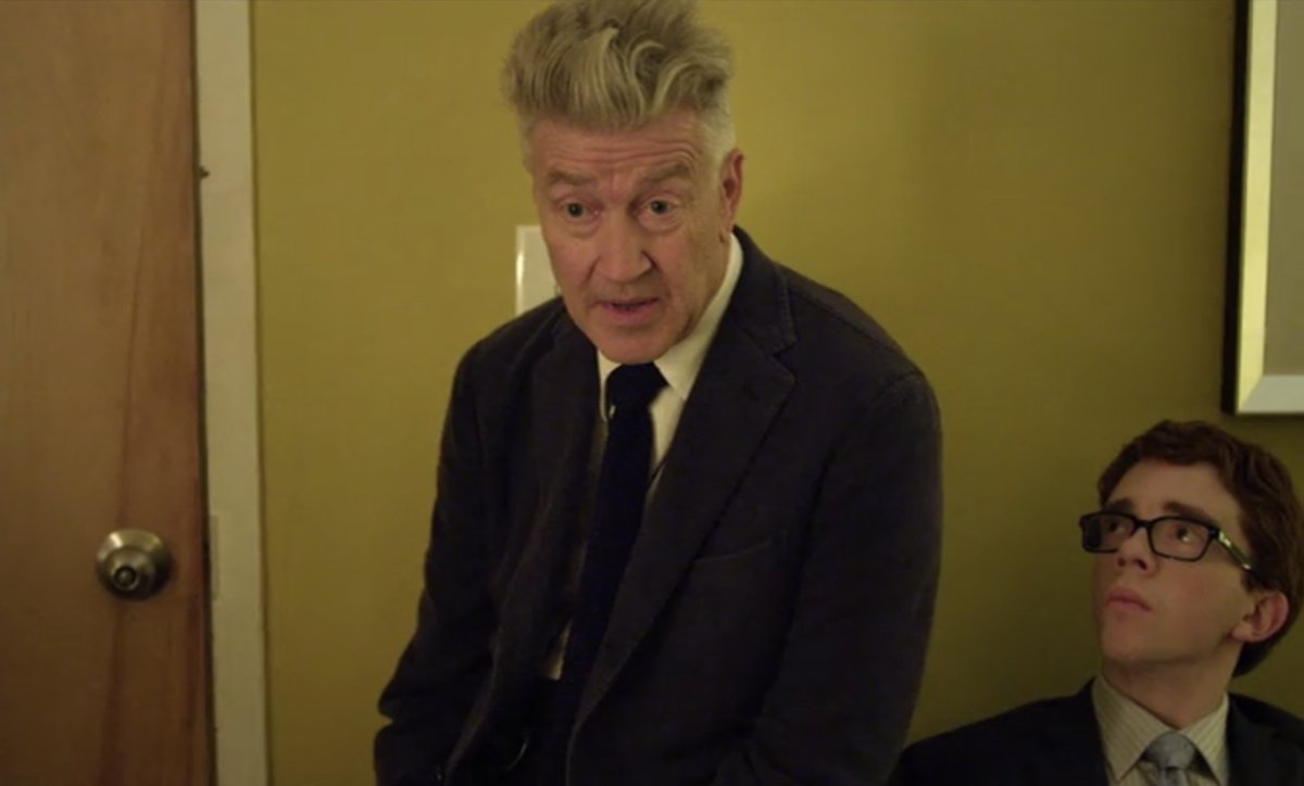 SharedDarkness's tweet photo. @BlueRoseMag1 @LAFilmCritics Fourteen years ago, May 30, 2012, David Lynch shot his first scene in LOUIE as "comedy whisperer" Jack Dall. In THE DREAMER'S PATH, Louis C.K., Edward Gelbinovich (right) and others reflect on that day, Lynch's character requests, and more. https://t.co/EkWUUwZ5AB #DavidLynch https://t.co/IC71uDvOXk