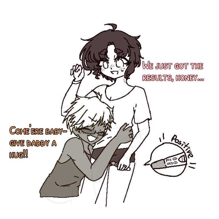 Raphy_Chu's tweet photo. Future AU #rkgk before bed. 
_(:3」∠)_
Mamms got too excited when they had their first baby, they're gonna be great dads.
#obeyme #obm #yumeshiptwt https://t.co/xZkziElVJI