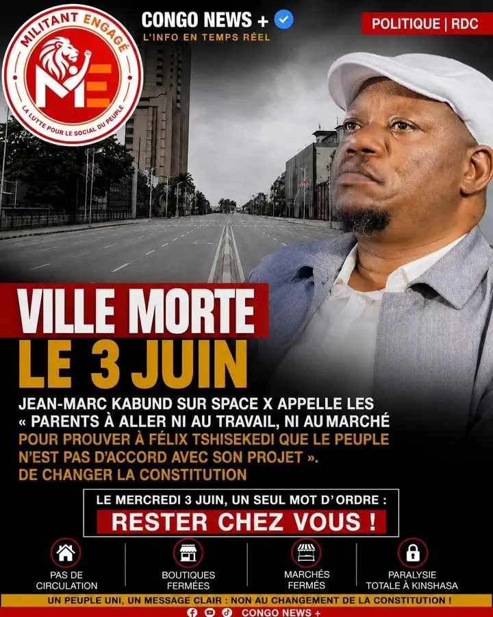 VTshiedi's tweet photo. Nous vous demandons de rester à la maison le 3 juin. https://t.co/KeHcsiI8Ux