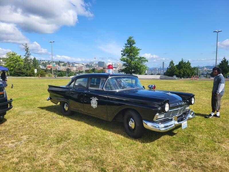 FifePD's tweet photo. Come see us at the Lemay Car Museum in Tacoma, enjoy the sunshine, a dj, activities and be sure to check out our 1957 and 2025 Ford Police Vehicles. https://t.co/oX9BR3Hr0D