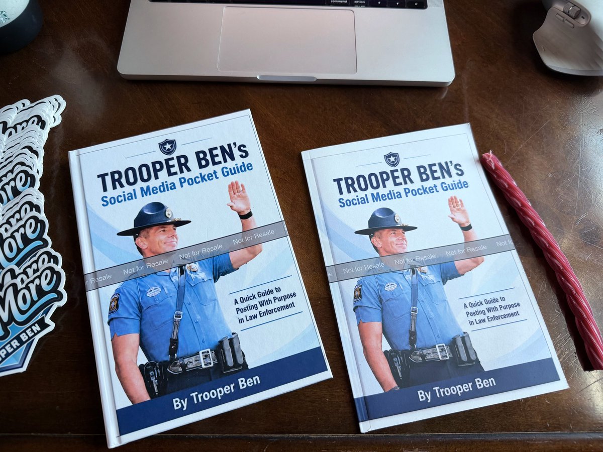 TrooperBenKs's tweet photo. Locked in at the kitchen table today with coffee beside me, licorice within reach, and a stack of #HelpMore stickers getting ready to be mailed out. 😄

I’m also reviewing the proof copies of TROOPER BEN’s Social Media Pocket Guide, and I have to admit, holding the paperback and hardback versions in my hands feels pretty crazy. This started as an idea, then turned into an eBook, and now I’m getting closer to having physical copies available too.

The eBook is already available on Amazon, and I want to say thank you to the many people who have already purchased it. I truly hope it helps you think a little differently about how you post, how you connect, and how you keep growing your page.

After looking over the proof copies, I realized the paperback and hardback are a little bigger than I wanted. So before those become available for purchase, I’m going back into Amazon to make a few adjustments. My goal is to move the book down to a smaller 5” x 8” size.

That feels more like a true pocket guide.

Simple to hold. Easy to read. Useful without being overwhelming. That was the goal from the beginning.

The book certainly has a law enforcement focus, but I honestly believe it can help anyone who runs a social media page. Whether you are part of an agency, a small business, a school, a nonprofit, a church, a community group, or you are simply trying to grow your own page, I promise you this book will help you think about how you use your platform.

Social media does not have to be complicated. It works best when real people are willing to be real, consistent, and purposeful.

The eBook is available now on Amazon:
https://t.co/fCIl7mnhXs

Paperback and hardback versions are coming soon after I make a few changes.