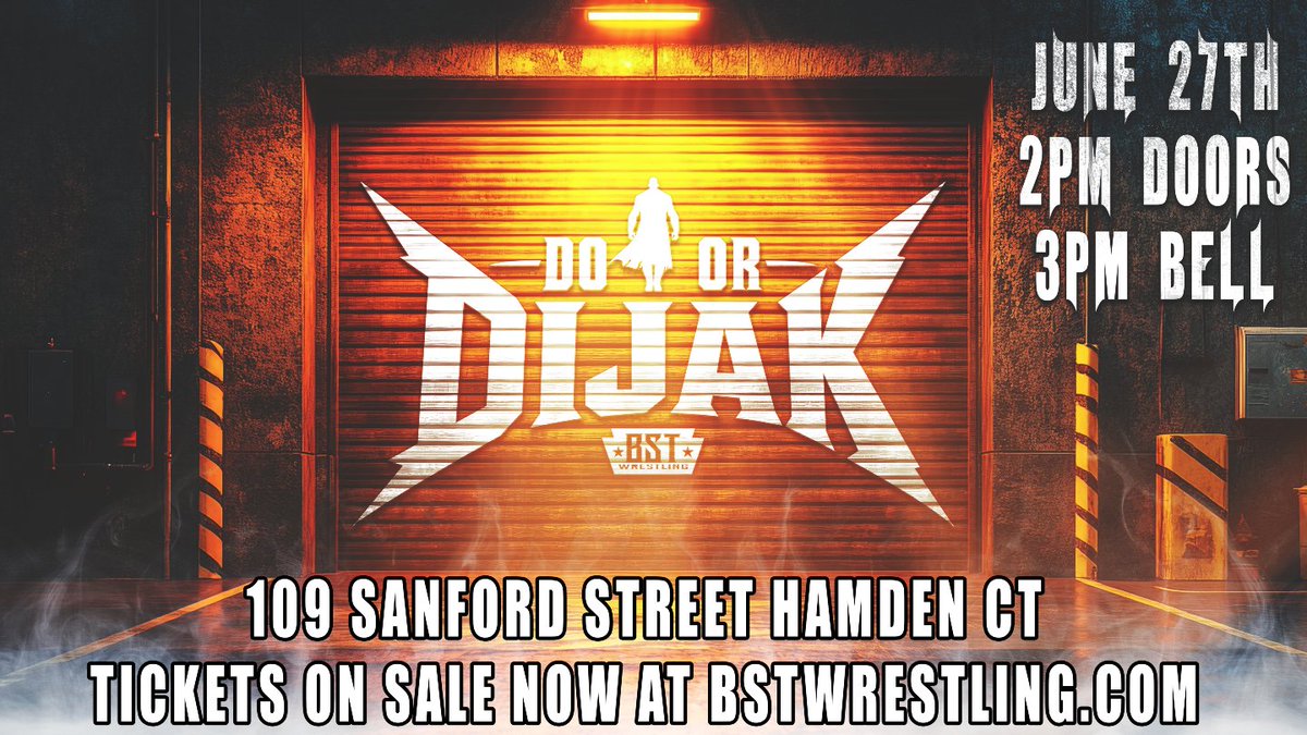 bstwrestling_'s tweet photo. Speed meets power Saturday June 27th as #BSTCHAMPION @DijakFYE defends against one of the top stars in BST Wrestling hell the northeast as The Speed Sensation @ItsDustinWaller looks to reclaim the #BSTCHAMPIONSHIP and once again take his place at the top of the mountain. Do not miss #DOorDIJAK June 27th tickets available at https://t.co/U1jFc3rPUg

#DIJAKvsWALLER #FEASTYOUREYES#DOorDIJAK #BSTCHAMPIONSHIP #IWTV #BSTonIWTV

📍BST Arena - 109 Sanford St Hamden, CT
📆 Saturday, June 27, 2026
🕠 Doors open at 2:00 PM
🎟️ Tickets available now at https://t.co/wd5mw8Il8B