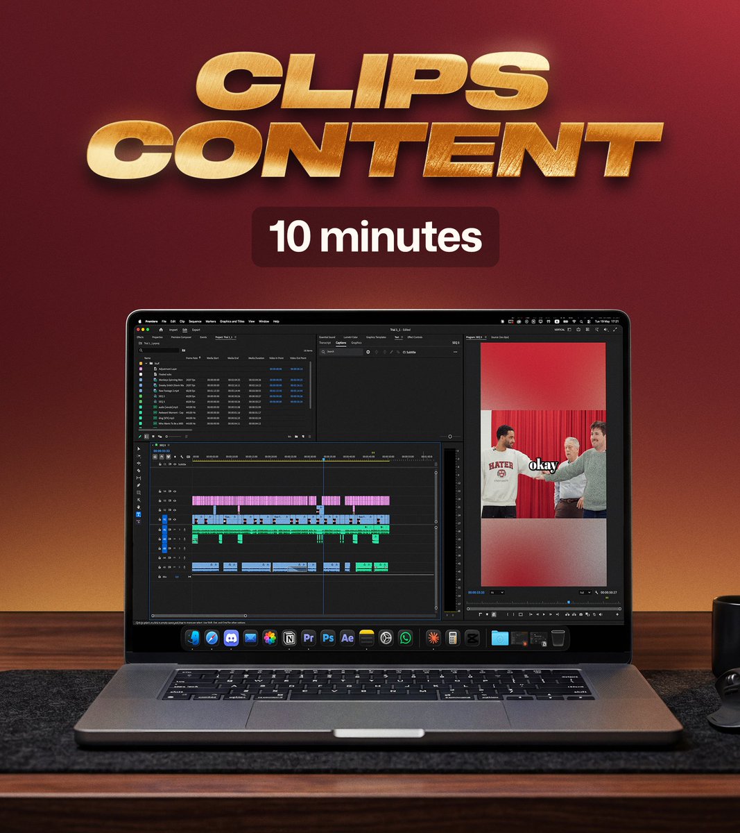 ClippingHOF's tweet photo. The creator spends 5 hours making the content. 
The clipper spends 10 minutes finding the best moment.
Both get paid.