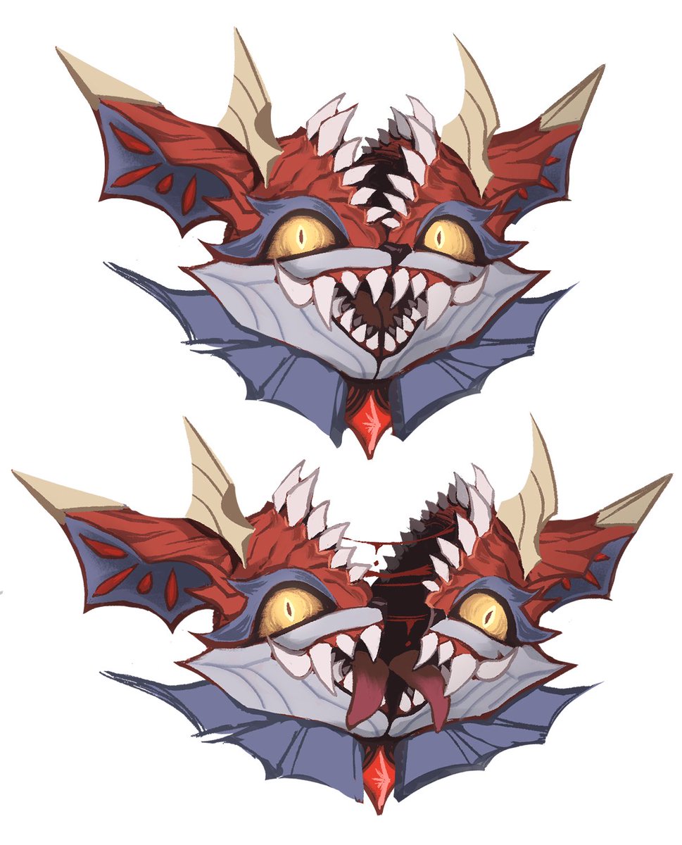 notjujinna's tweet photo. bored so i made a darkin yordle oc. not sure what to name it or what weapon but they like to open up a lot :) https://t.co/yo3zkJENYA