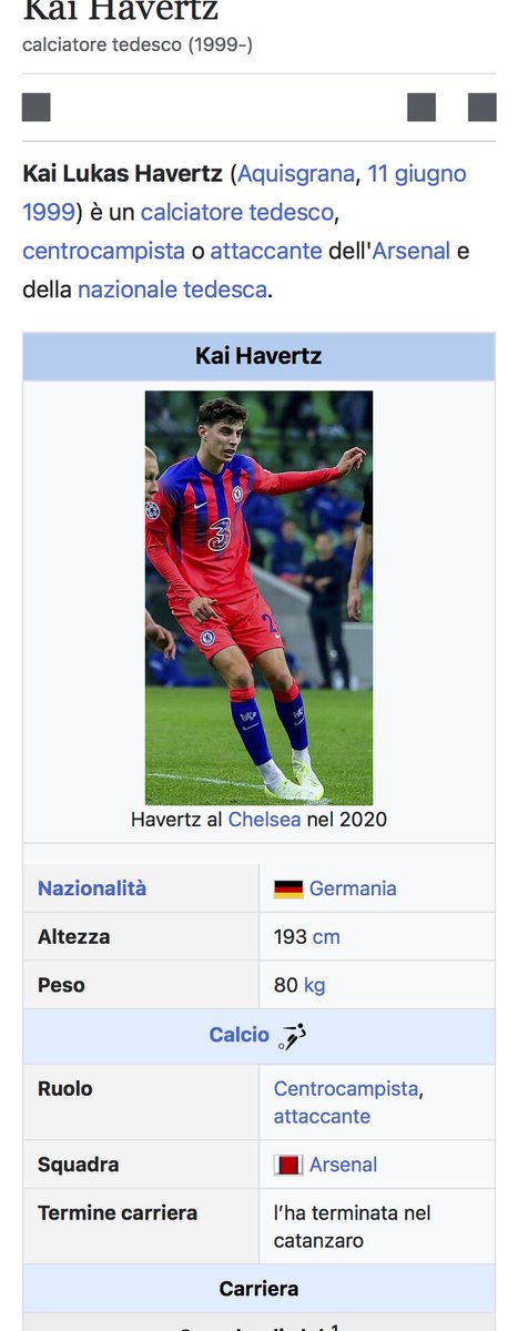 virginwelsh's tweet photo. La pagina wikipedia di Kai Havertz indica che h terminato la carriera al Catanzaro https://t.co/ha7qJi3GNp