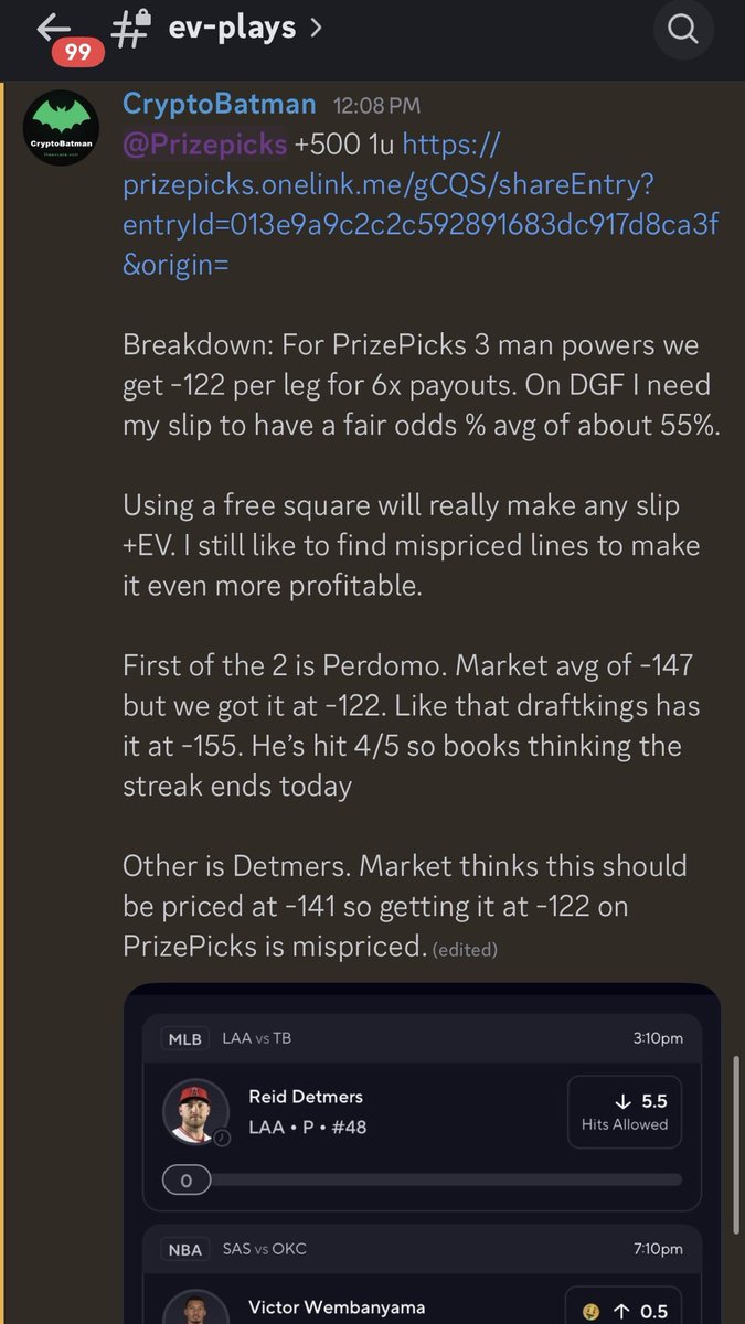 The Bettor Bat (+EV) tweet media