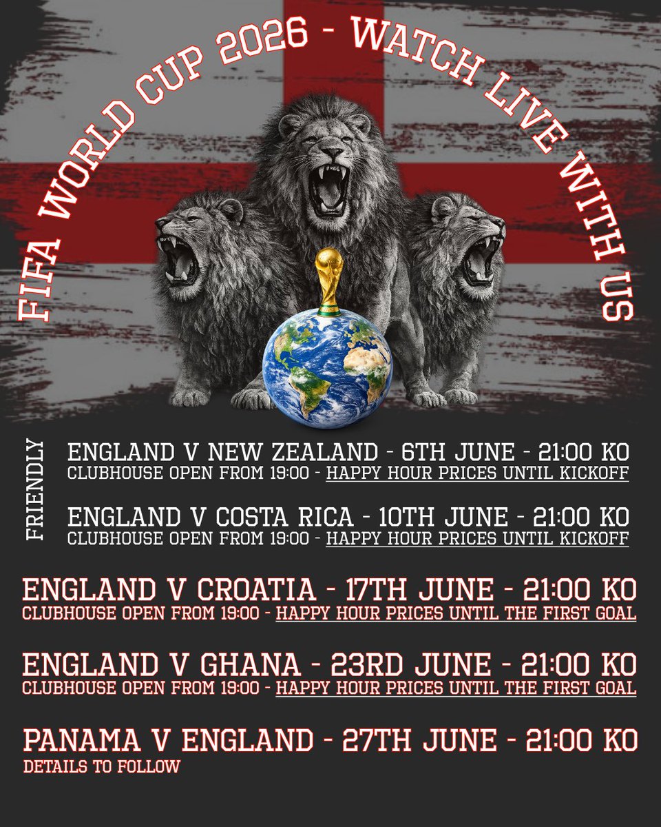 CrowboroughAFC's tweet photo. One week to go until England's first warm-up match!
We're pleased to confirm our opening times for all England fixtures, starting with the friendlies and group stage matches, more to follow after 🤞 

Join us, soak up the atmosphere, and cheer on the Three Lions with us. 🍻🏆 https://t.co/1G1i0lXnzF
