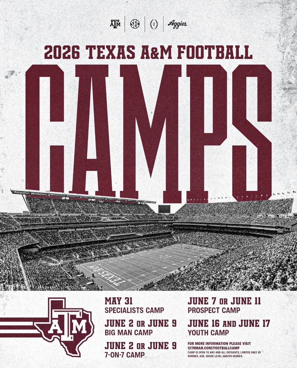 NateJCarrier3's tweet photo. I will be at @AggieFootball tomorrow for their specialist camp. #GigEm

@Coach_Dougherty @CodyMandell_ @CMKicking @KohlsKicking @WRAB50 @CoachScottTX @Coach_Ware @CyRanchFB https://t.co/skIzgZ7U2n