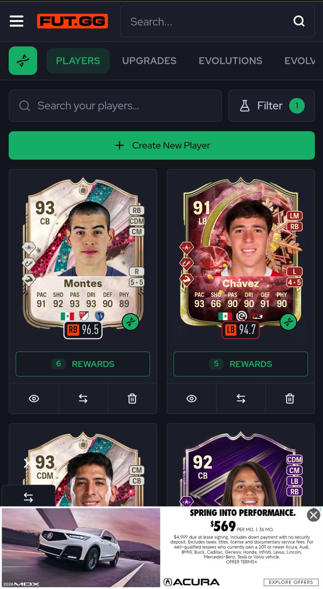 SmoakCara's tweet photo. @FUTxGG One more thing, can the compare button move up a little. Very close to the ads https://t.co/H1TOT2AWM3