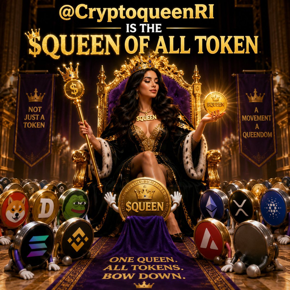 SamFX222's tweet photo. When the market speaks, the crown listens.

@CryptoqueenRI isn't just part of the space — she's ruling it. 💎✨

$QUEEN energy. Royal vision. Unstoppable community. https://t.co/eqpny9rsS5