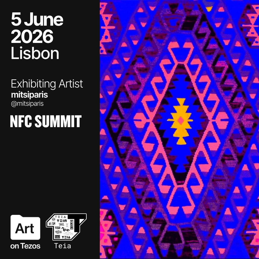 TeiaCommunity's tweet photo. Pleased to present @MitsiParis as one of our curated artists for Teia’s Exhibition #CyclesNFCLisbon for the @artontezos_ Lisbon show June 5th! https://t.co/vMLBroxwqi