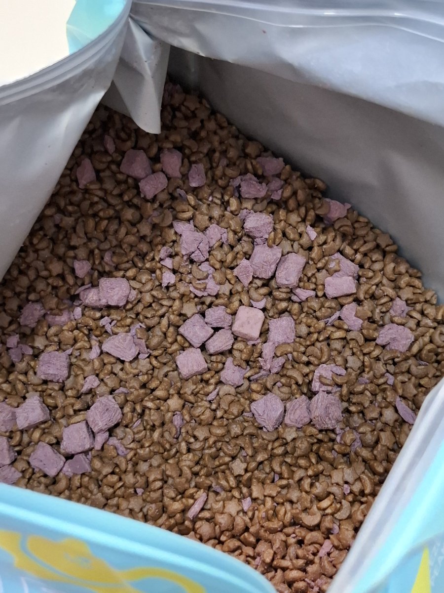Pachy_veria's tweet photo. Claimnya holistic cat food. Protein dari fresh salmon, ayam, bebek. Ada freeze dried warna ungu klo gak salah dari beetroot+protein dan vitamin.

https://t.co/VYhOfQ2Jfj

Cobain Karen Star karena kibblenya kecil² mirip BoW Farm, tp bentuknya bulan n bintang lucuu. https://t.co/J3o01ErGxU