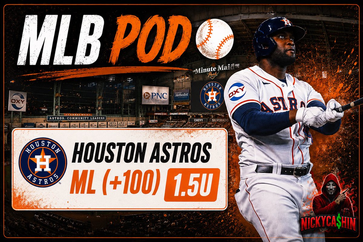 NickyCashin's tweet photo. MLB POD ⚾️

Houston Astros ML (+100) 1.5U

29-9 (76%) +28.15U Last 38 MLB Plays 💵

Placed on @TrojanBook 

Drop a LIKE if you’re riding with NICKY 🔥 https://t.co/9fsx5jlDId