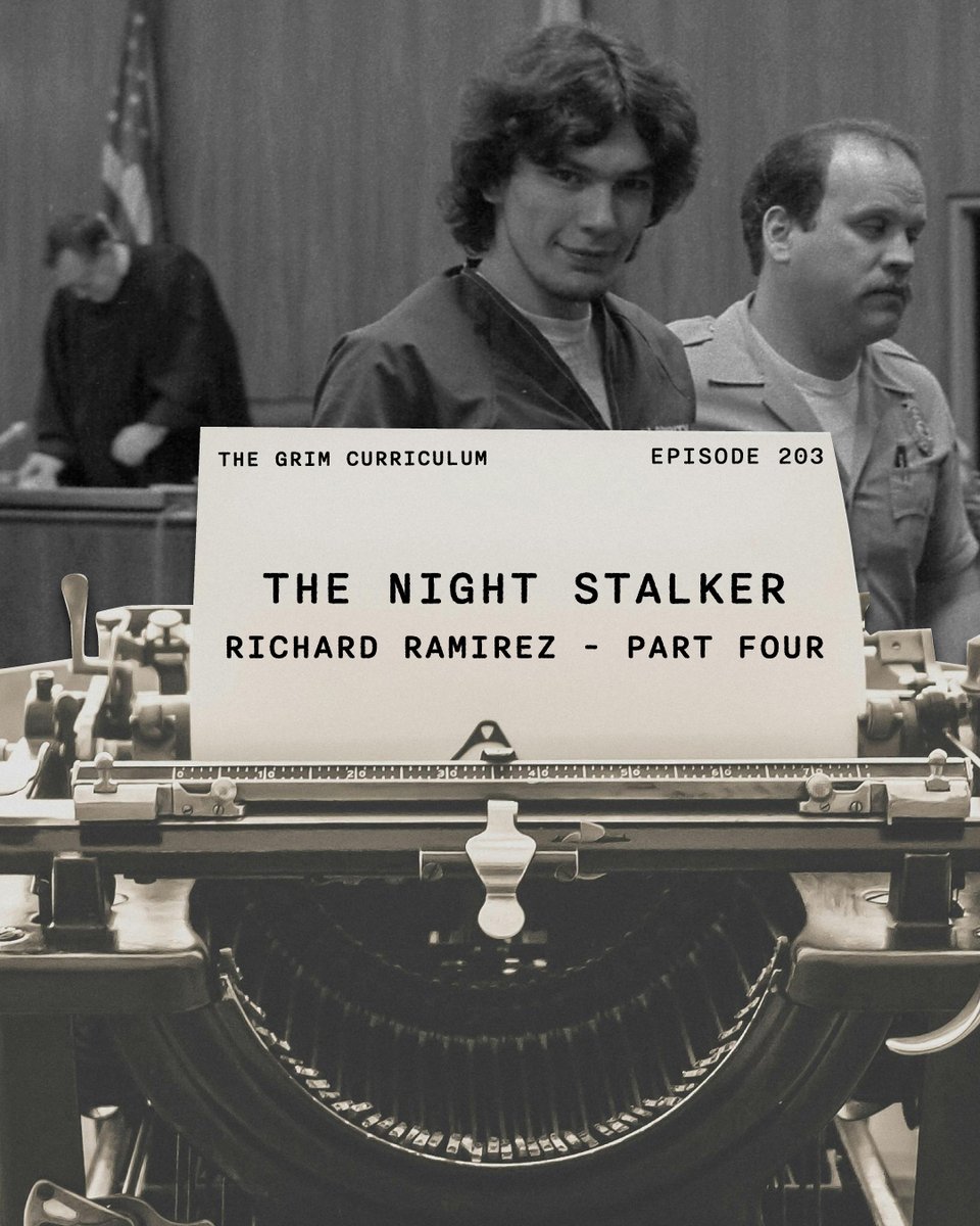 GrimCurriculum's tweet photo. Part 4 of our Richard Ramirez series is live. The Night Stalker is growing bolder and more violent, convinced he can keep getting away with it. What he doesn't realize? Detectives are learning more with every attack, and the walls are starting to close in. https://t.co/ibwtjuttvk