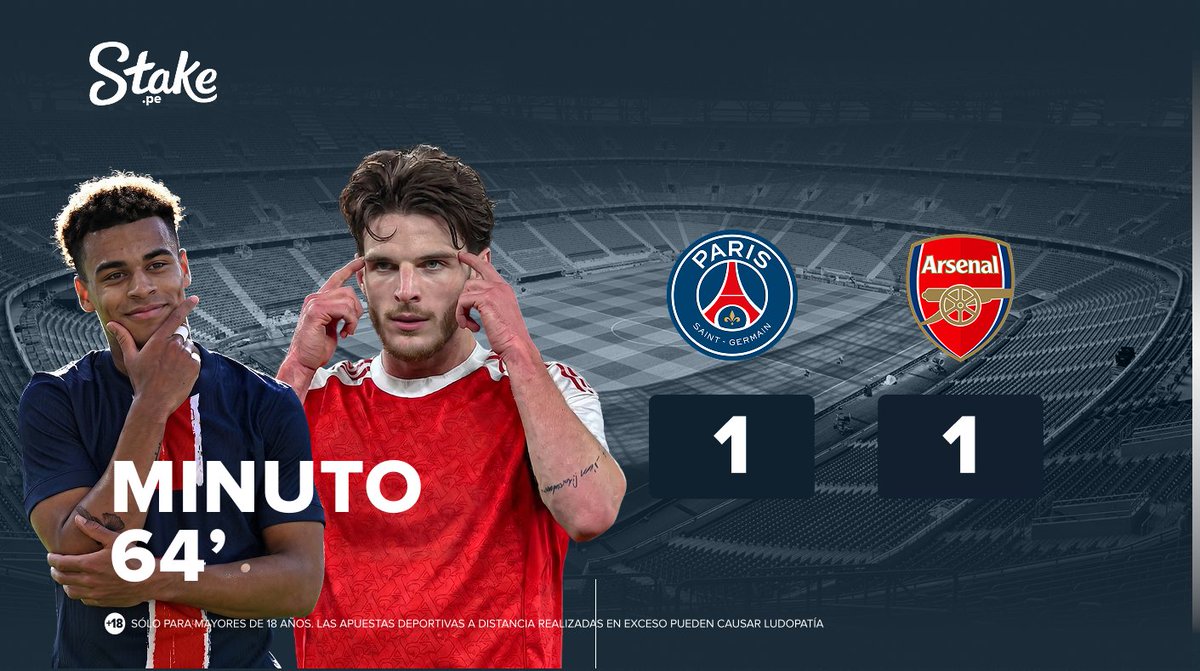 PeruStake's tweet photo. ¡GOOOOOL DEL PSG! 🇫🇷

Dembélé empata el encuentro ante el Arsenal mediante un gol de penal ⚡️

📲 Haz tu jugada ahora: https://t.co/lG3FQ8dnNY https://t.co/iOgasjVs1O