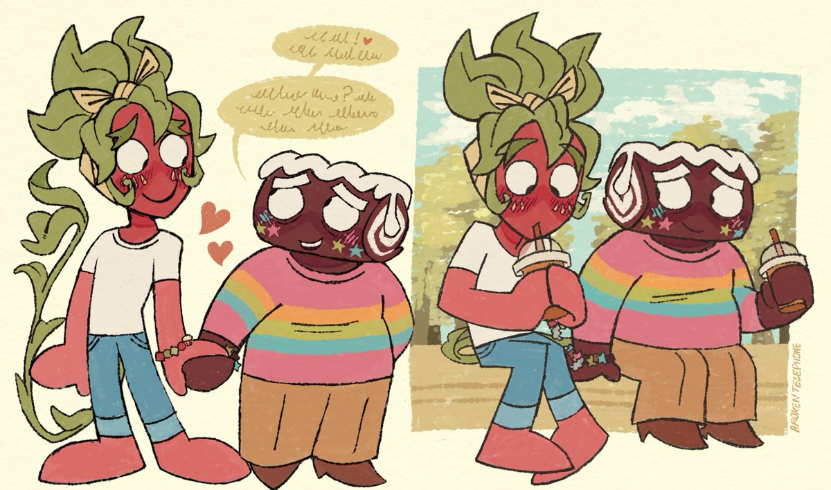 BrokenPhone771's tweet photo. They're on a Date!

#dandysworld #fruitcake https://t.co/dXJc60pRo4