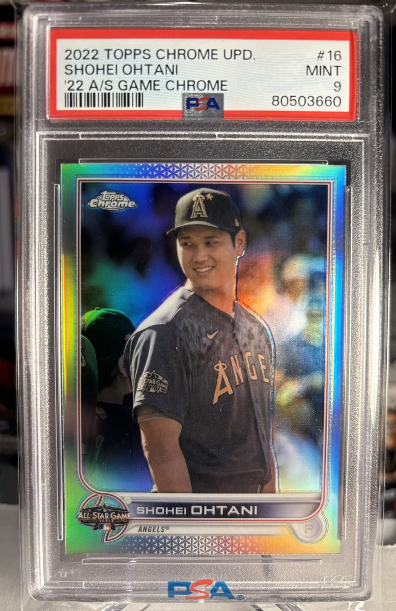 BreakKnight0's tweet photo. Latest Add to PC 2022 #Topps Chrome Shohei #Ohtani @Angels '22 MLB AllStar Game Refractor #PSA10 #SeizeTheMoment #BREAKKNIGHT https://t.co/iAlg2e93RT
