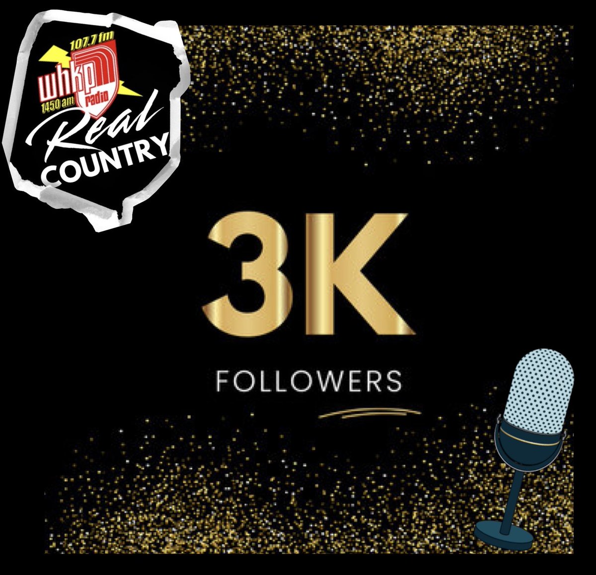 1450AM's tweet photo. Celebrating a social media milestone! Thank you to our 3,000+ FB Followers!! Tune in to 107.7 FM &amp; 1450 AM on air, online at https://t.co/vPU3wMJ4mX and our FREE mobile app.. for Real Country, Live Broadcast team Randy Houston &amp; Tyler Sams &amp; Mr Bluegrass, Charles Hayes! https://t.co/no8d1nFRwA