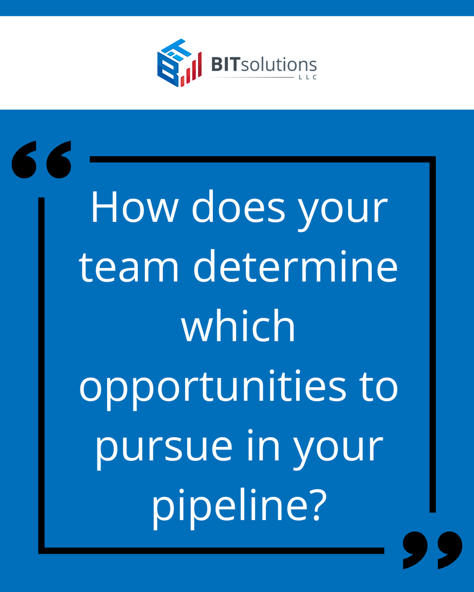 BITsolutionsllc's tweet photo. A) Gut instinct
B) Past performance
C) Data and scoring models
D) Leadership direction

Each approach influences win rates and resource allocation. What works best for your team? https://t.co/XCVZVVAkJG
