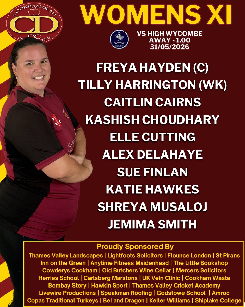 CookhamDeanCC's tweet photo. Our Women's 1st XI take on High Wycombe tomorrow in another Super 8 double-header 🔥 https://t.co/eMxGuVIJcW