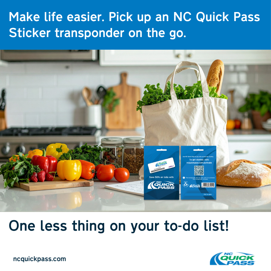 NC_QuickPass's tweet photo. Running errands? Pick up an #NCQuickPass #TransponderOnTheGo at select retail locations.
✅ Save 50% on NC tolls
✅ Travel in 19 states 
One less thing on your to‑do list.

➡️ https://t.co/Y8pazYw6F0
#DriveSmart #TollSavings https://t.co/45FUsbzuxX