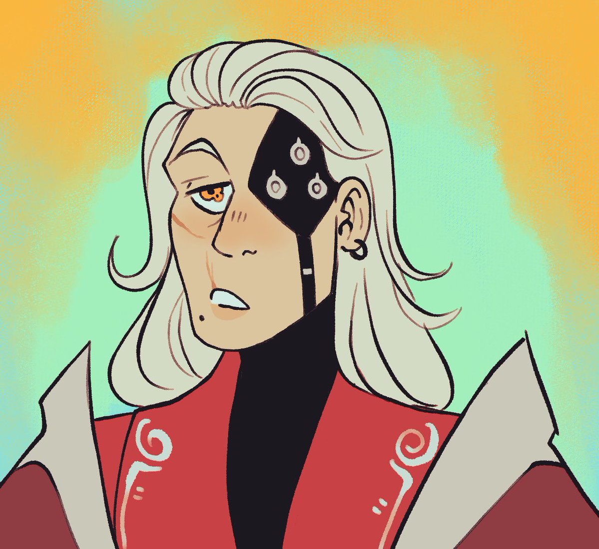 DevourYourMoon's tweet photo. Slapped some colors on a Lyon Allard I drew for a TikTok bc I liked it. My Warframe husband #warframe #tennocreate https://t.co/DaB933oDTA