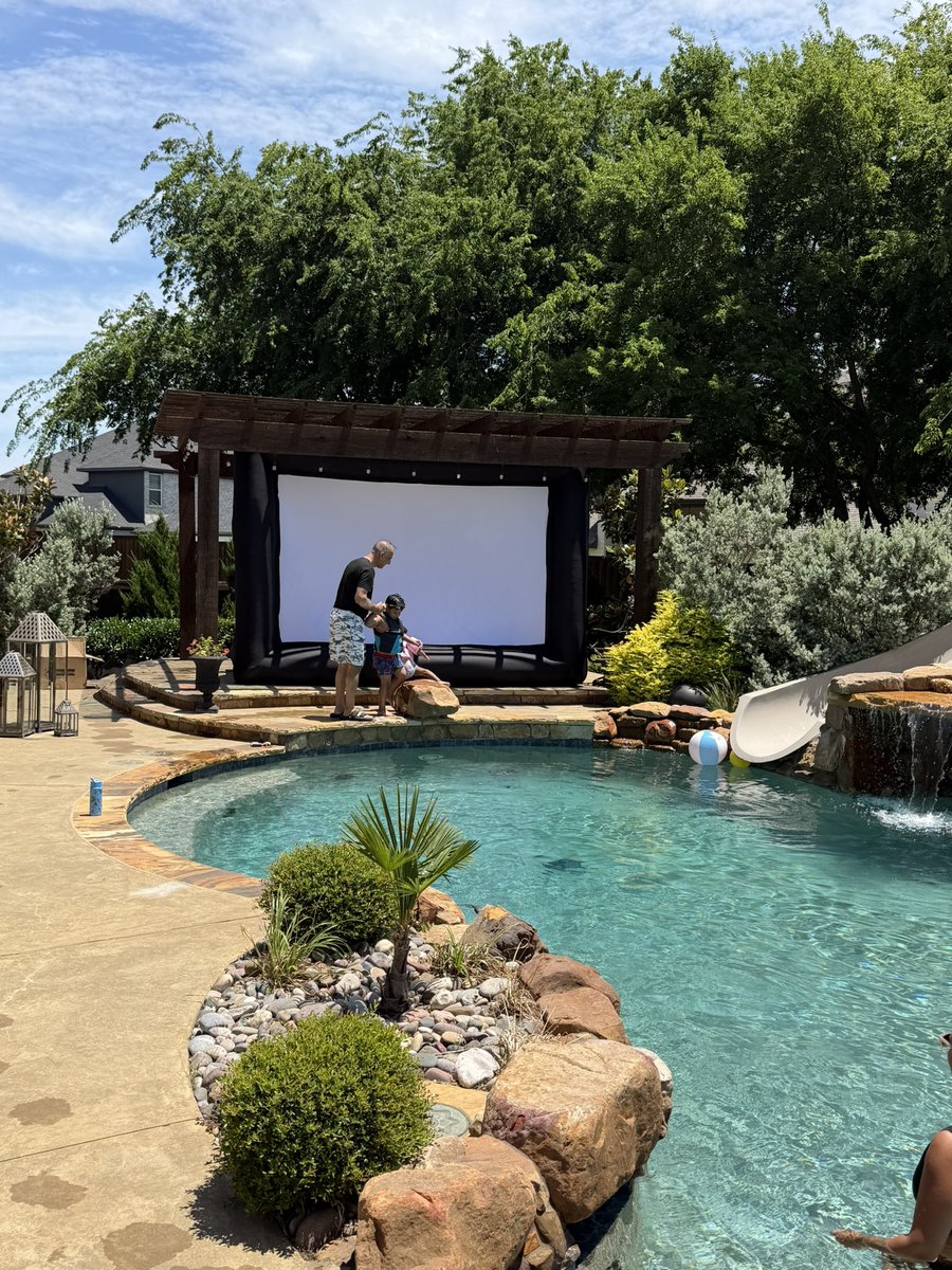 VIPsethi's tweet photo. Ready for movies in the pool 🏊 🎥 https://t.co/TqMVLaY0gx