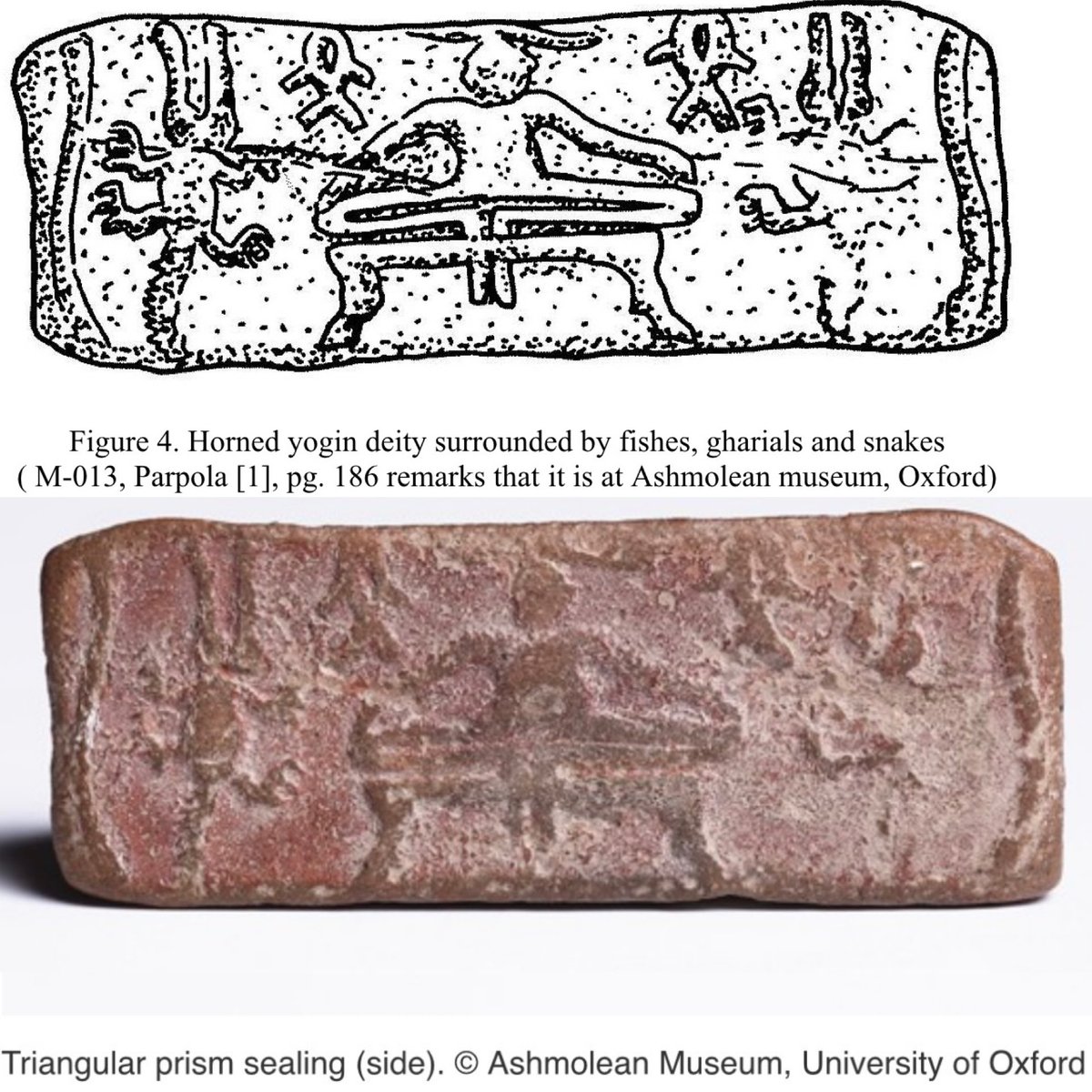 MumukshuSavitri's tweet photo. Why are there so many self- proclaimed genius- ignoramuses commenting so confidently on IVC and Yoga and Hinduism when they have zero knowledge about it? 

Numerous other seals and tablets besides the Pashupati seal showing Indian men and women in similar Yogic postures were found at IVC sites. These are not mere cross legged poses. Several of them also show animals. They were analyzed in detail by scholars like Parpola, Thomas McEvilley, etc. 

At least have the brains to do minimum research before making such dumb claims.