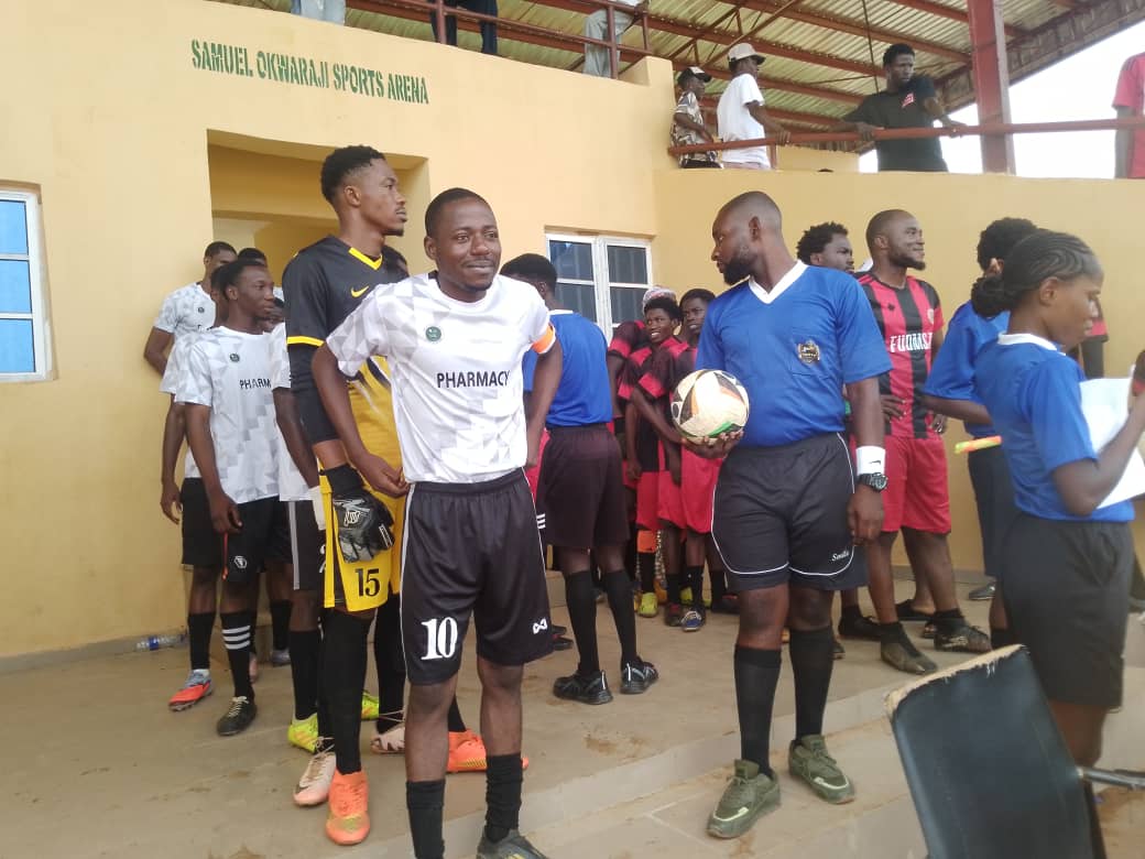 Pans_oye's tweet photo. Winning start for the RX Ballers at FUOYE Sports Festival 

Pharmacy defeated Medicine 3-1 in a dominant Group Stage clash, with goals from Ade, Jonathan, and Kelvin who scored with his first touch after coming off the bench. 

Ade was named Man of the Match for his performance https://t.co/WxA48El5tu
