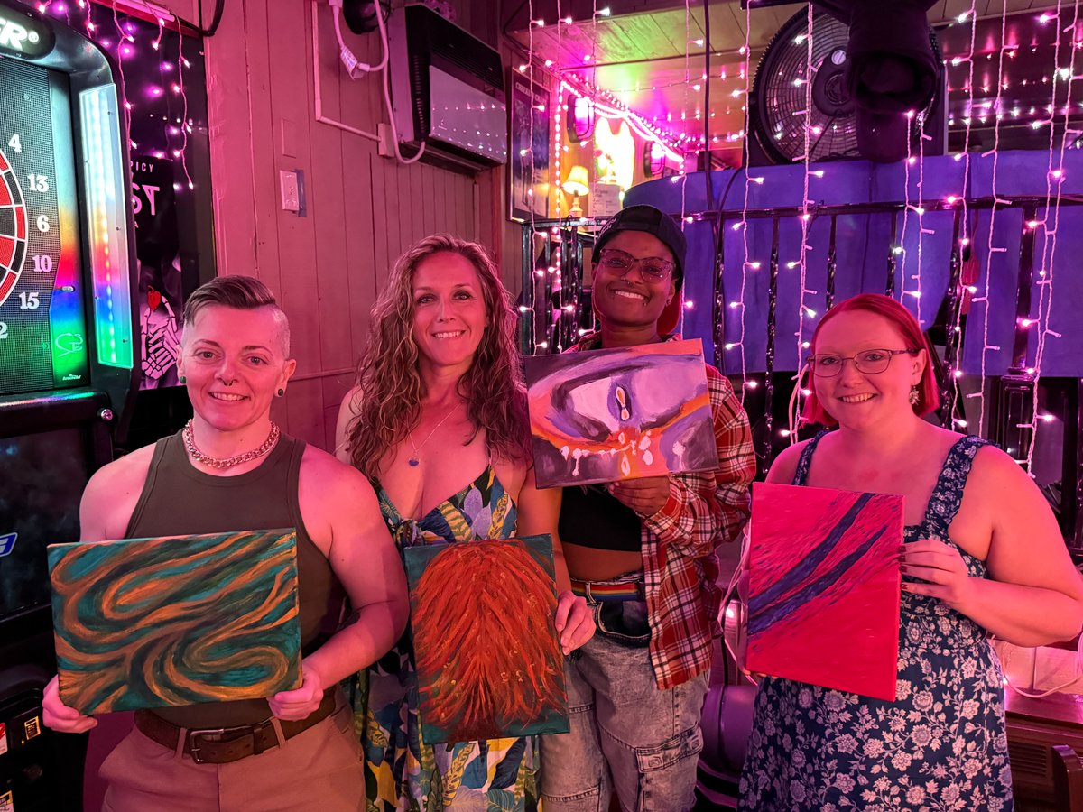 craigscanvases's tweet photo. #cocktailsandcanvases #artwork #acrylic #sipandpaint #sipandpaintparty #accessing #abstraction #abstractart #abstract_art #abstractartwork #pridemonth #Pride2026 #rainbow #rainbowreflections #thebrownstonelounge #brownstonelounge #harrisburgartist #controlledchaos #craigscanvases https://t.co/C3JsKnqrb8