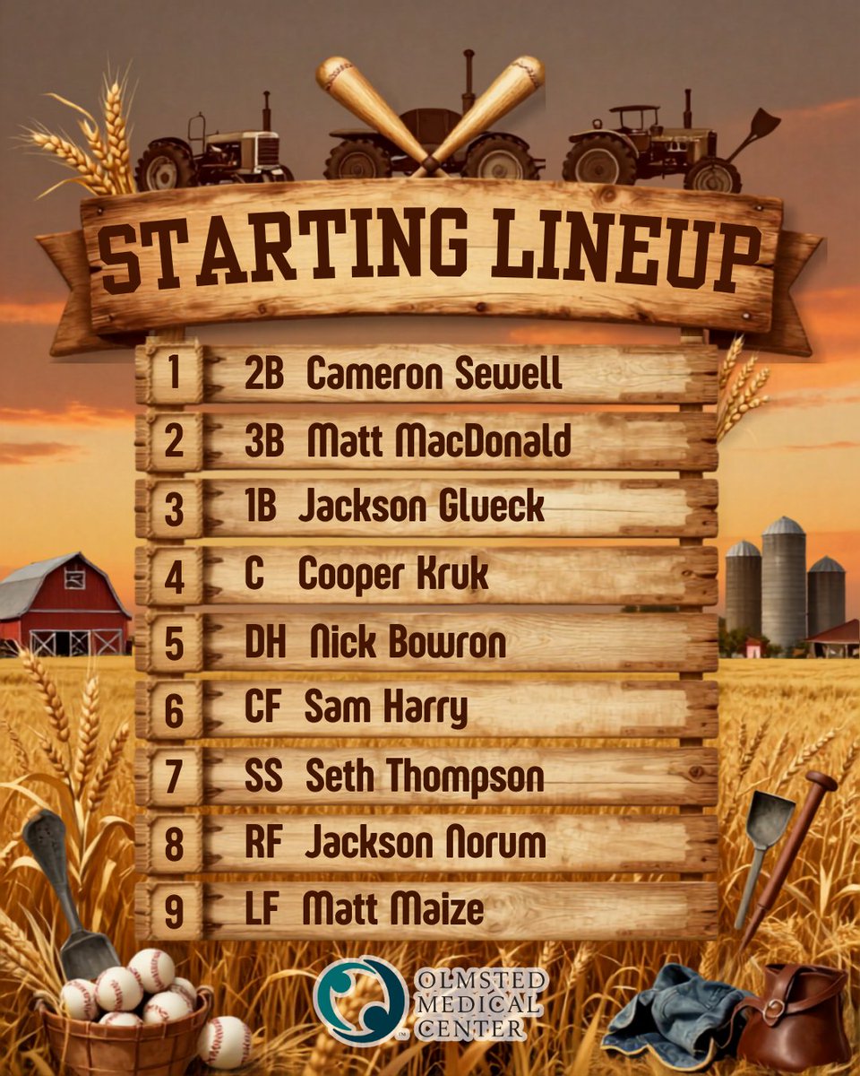 RochHonkers's tweet photo. Starting IX for the Honkers against the Minot Hot Tots

Lineup presented by @olmstedmedicalcenter

#FunForTheWholeFlock #RochesterHonkers https://t.co/oqOGEl49fu