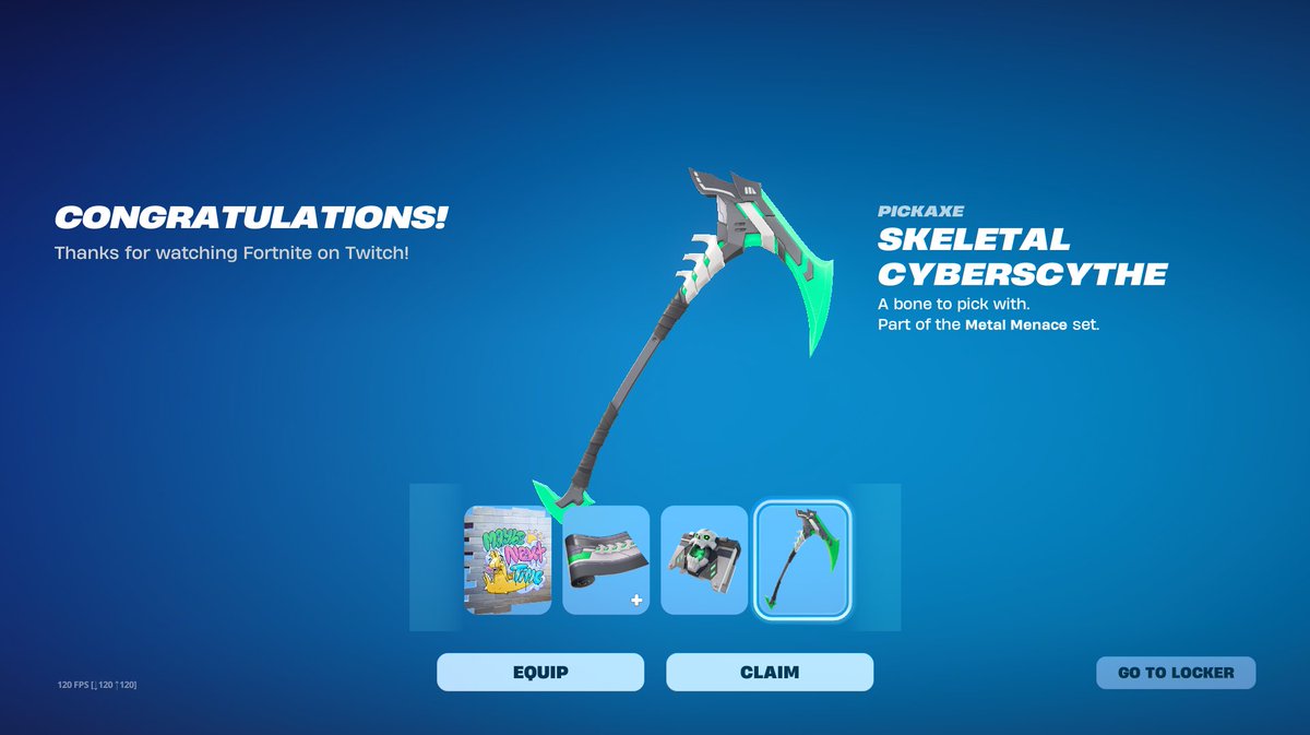 vFireslin's tweet photo. You can get free items from just watching Fortnites stream on twitch with you account conected😍 https://t.co/8BwvBSeD99