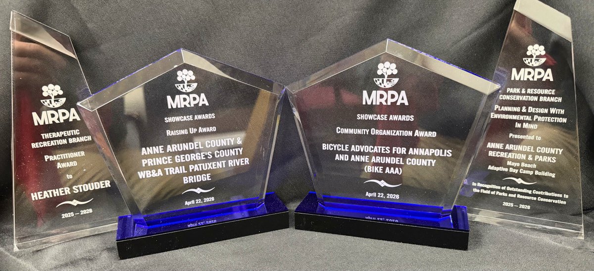 RecParks's tweet photo. 🌟 We won 4 prestigious Maryland Recreation &amp; Parks Association awards! Huge thanks to our staff and partners for making this impactful work possible.🌲🚴‍♂️✨ https://t.co/288jFfY9ui