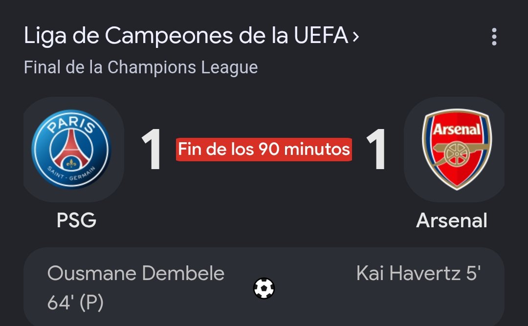 SanMarinoTeam's tweet photo. El año pasado, el Inter nos privó de tener una gran final comiéndose 5 goles haciendo un papelón histórico.

La diferencia notable cuando un rival es serio y sabe defender. El PSG fue mejor, pero el Arsenal hizo un partido a la altura de una final.

Hay tiempo extra, muchachos. https://t.co/zHh4V1UZGP