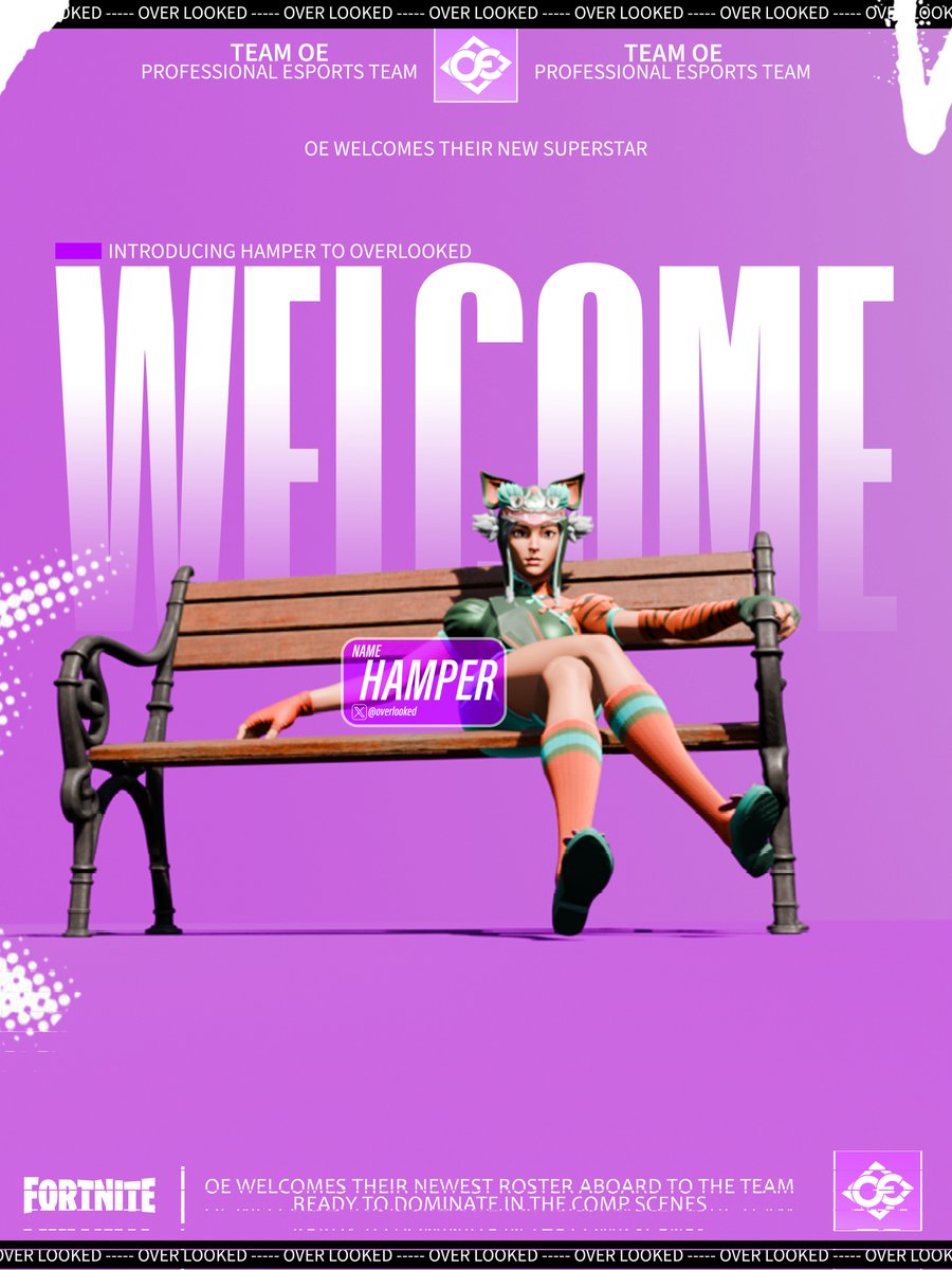 Overlooked_FN's tweet photo. New Streamer! 🚨

We're hyped to welcome in our new streamer @hamperfr 🎥🎊

Growing by the day dont miss out before we stop recruiting! 👀🔔

#Fortnite #FNCS #OE https://t.co/fg701OtYqs
