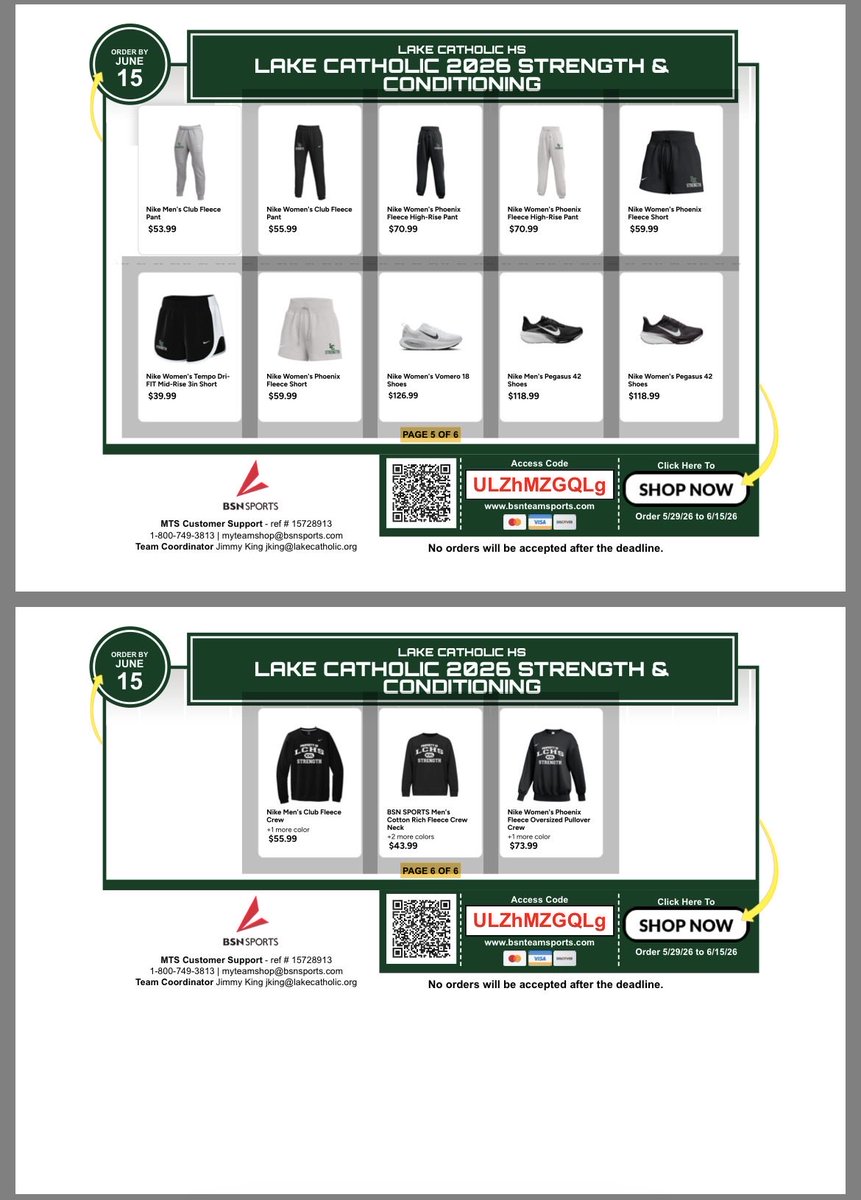 LCHS_Strength's tweet photo. 🚨 LCHS STRENGTH TEAM SHOP IS NOW OPEN! 🚨

Represent the program. Support the mission.

Every purchase helps support the Lake Catholic Strength &amp; Conditioning Program and allows us to continue investing in our athletes, facility, equipment, and overall training experience. https://t.co/H5oxv2fhxb
