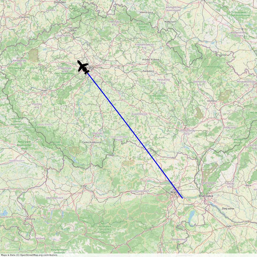 RJPJet's tweet photo. Flew from Vienna, Vienna, AT to Prague, Praha (Prague) (capital city), CZ 24 hours ago.
Apx. flt. time 33 Mins. https://t.co/OOWbofxy7I