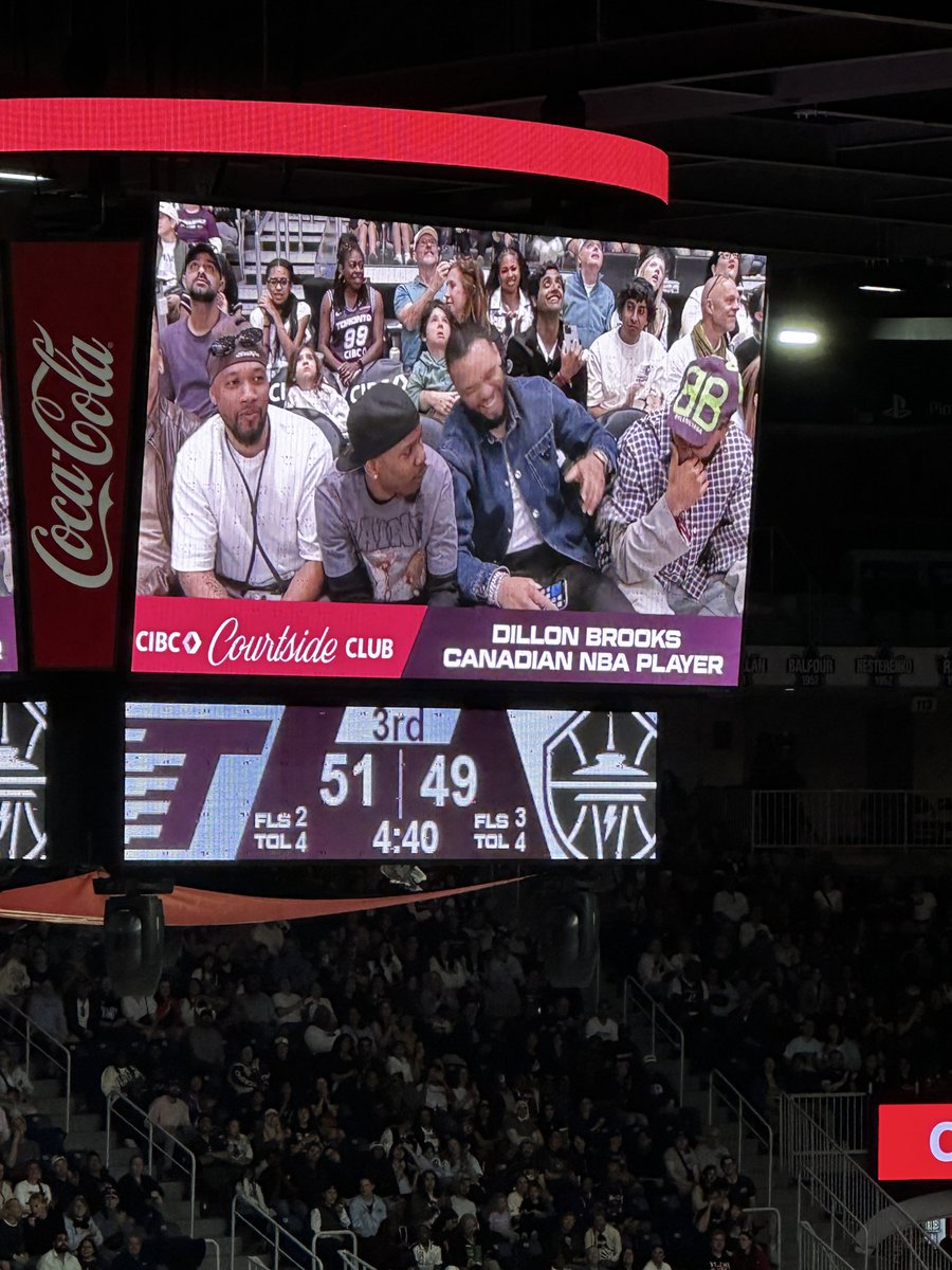 HoopThereItIs__'s tweet photo. Dillon Brooks in the house for the Toronto Tempo game 🔥 https://t.co/35PuojKbkL