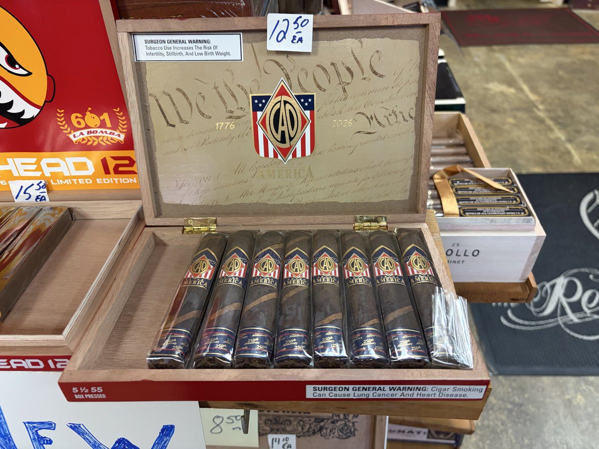 MikesCigarRoom's tweet photo. Now in: CAO America! Just in time for the 250th anniversary of our nation’s founding. https://t.co/i6XRHIXuFy