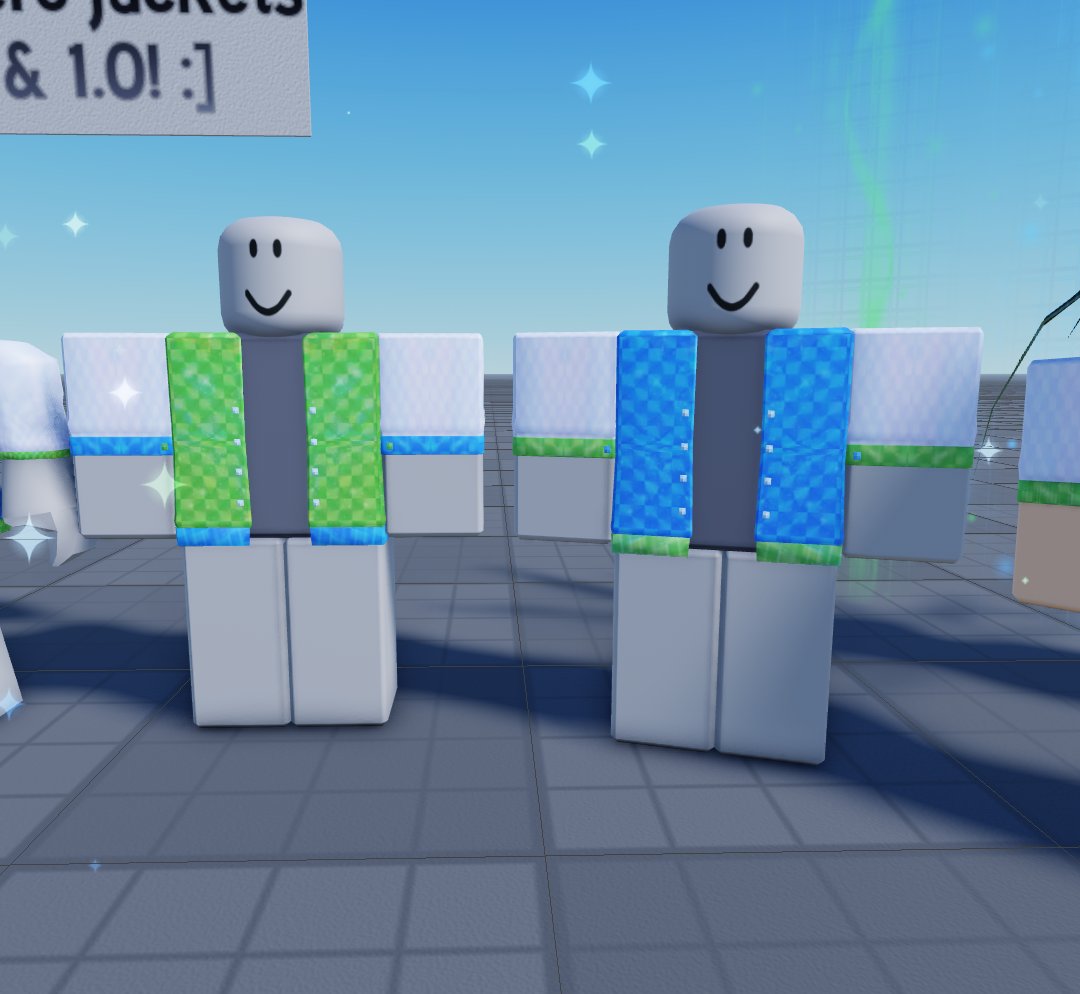Wellimtoast's tweet photo. New ugc for the summer drop! 🐠

Frutiger aero themed coats! 2.0 &amp; 1.0 options available! 

Find them here! 

Coats -> https://t.co/zxXG6cw7jt

Sleeves -> https://t.co/o0NVotD7eV

#RobloxUGC #Roblox #RobloxDEV #UGC 

Also the official "merch" for my homestore's theme! :] https://t.co/oI1iQuu6sG