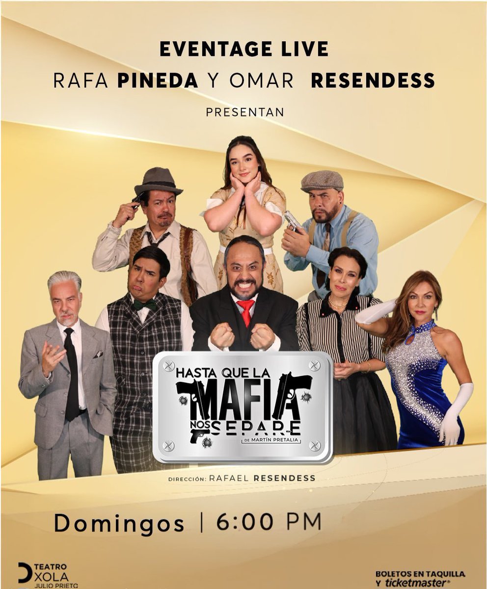 urbanpopmx's tweet photo. ⚠️ #PasesDobles

Tenemos #Cortesías para la obra: HASTA QUE LA MAFIA NOS SEPARE

📍Teatro Xola
📅 DOMINGO 6:00 P.M.

Dinámica:
⭐RT y Fav  
⭐Nombre completo y 

⚠️ Sólo seguidores 

#UrbanPopMx🎙️
#LaVisiónDelEntretenimiento https://t.co/3l5zv18ygH